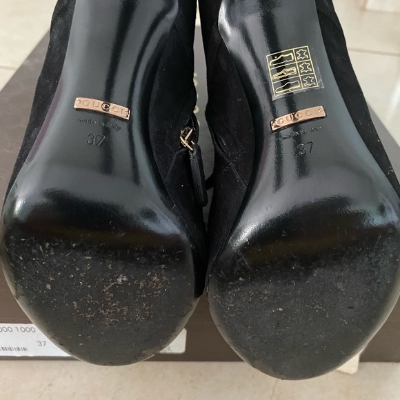 GUCCI BECKY FRINGE ANKLE BOOT, BLACK - Picture 6 of 7